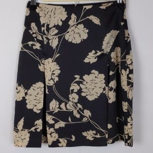 LOFT Floral Print Faux Pleated Front Skirt